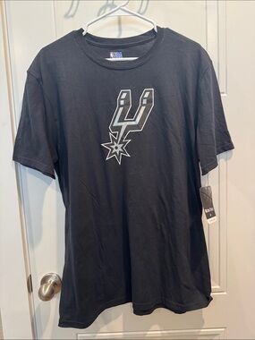 NBA San Antonio Spurs Black T-Shirt with White Logo